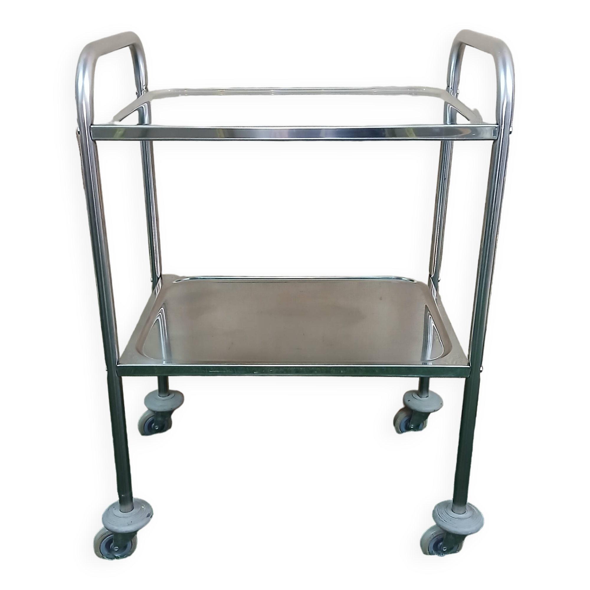 vintage surgical steel serving trolley