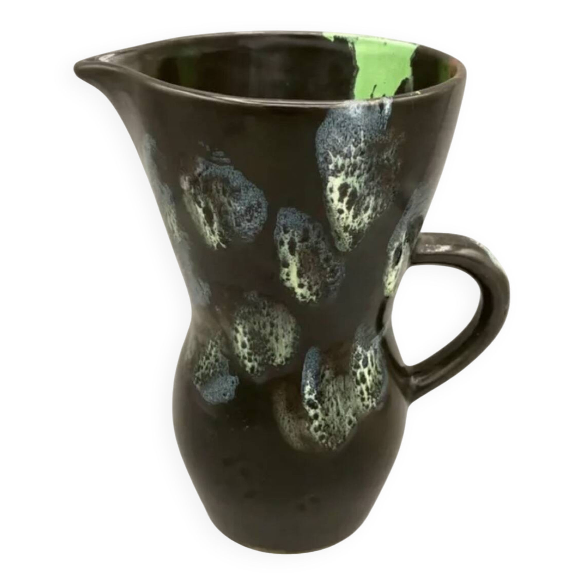 Jug signed Digoin Sarreguemines. Glazed ceramic. 50s 60s.