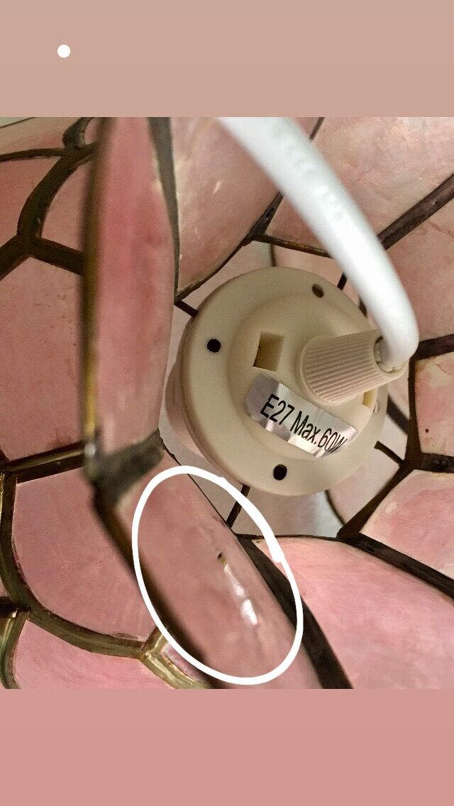 Pink mother-of-pearl hanging
