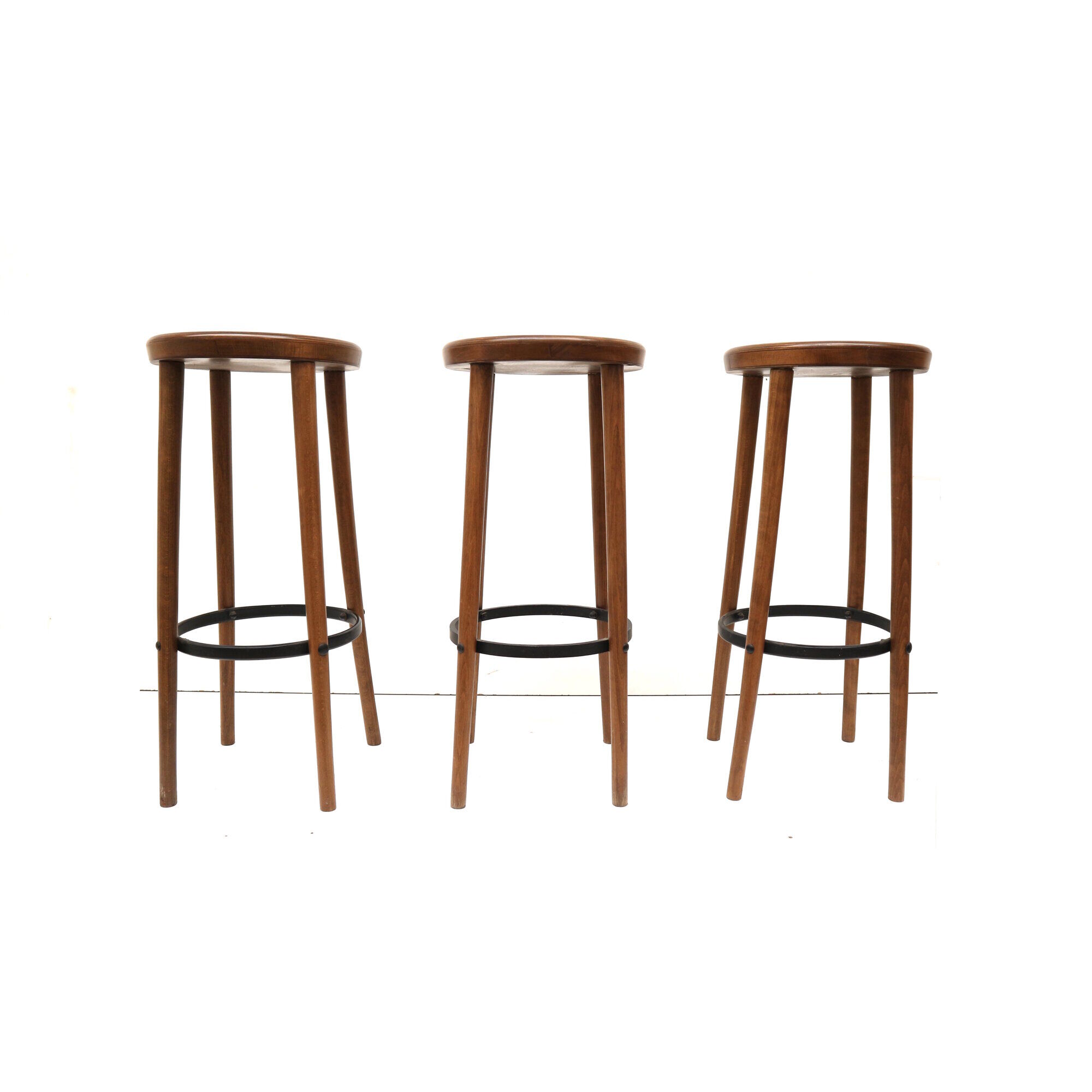 Lot de 3 tabourets de bar vintage fabriqués dans les années 1970