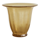Cracked glass vase in gold by Andries Dirk Copier for Glasfabriek Leerdam