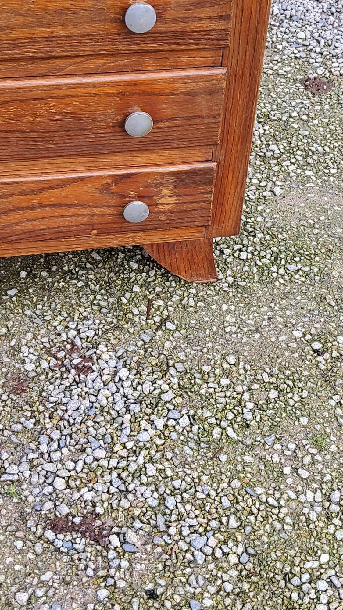 Vintage oak chest of drawers from the 50s compass feet 4 drawers