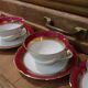 Set of 8 cups with saucers in Sologne L'Archevêque porcelain