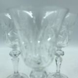 4 chiseled crystal glasses. Berlin Kusak Cut Glass Works.