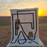 Handmade wool Berber rug 250x150 cm