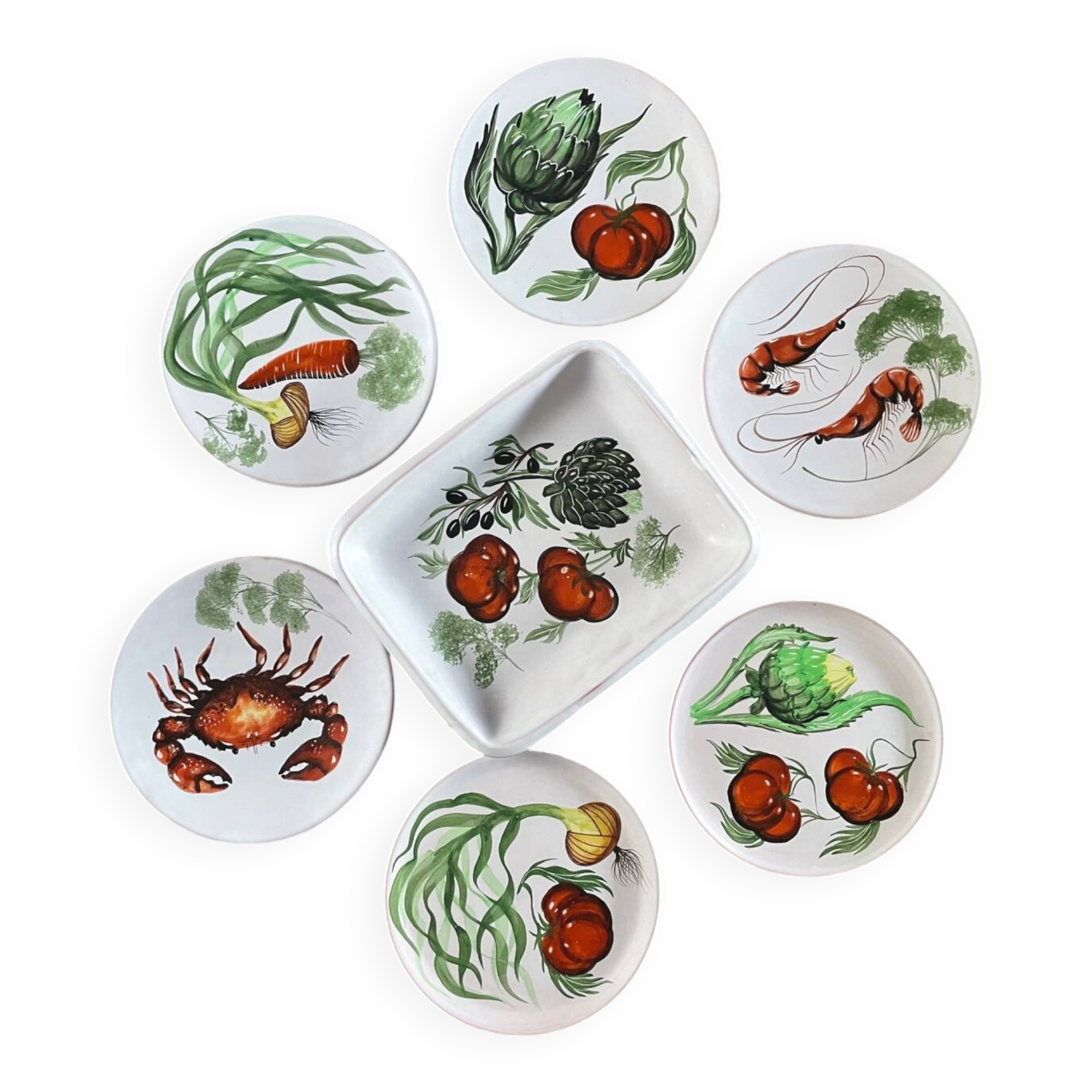 Rare service Vallauris Marius Bessone 1960