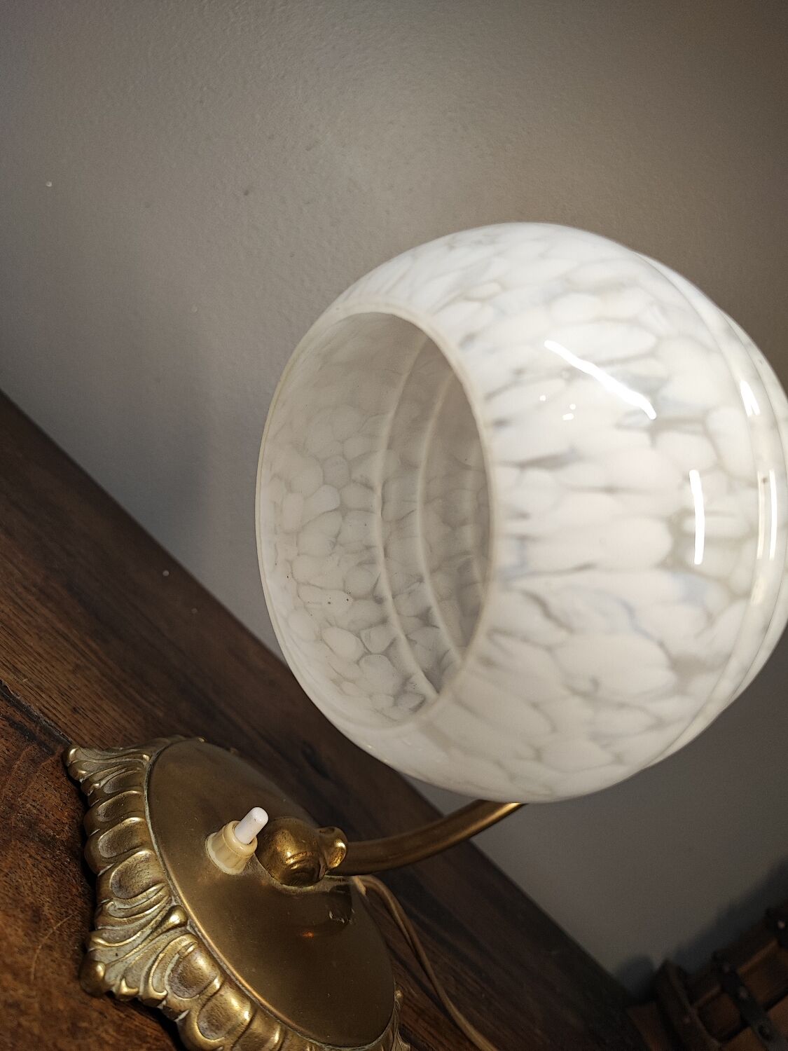 Desk lamp art deco glass Clichy