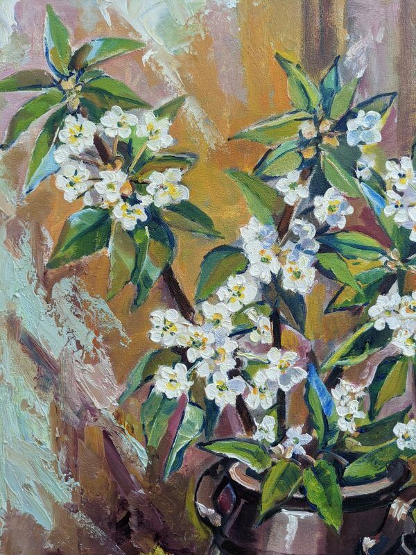 Mid 20th Century "Flower Jar" Swedish Modernist Still Life Oil Painting, Framed