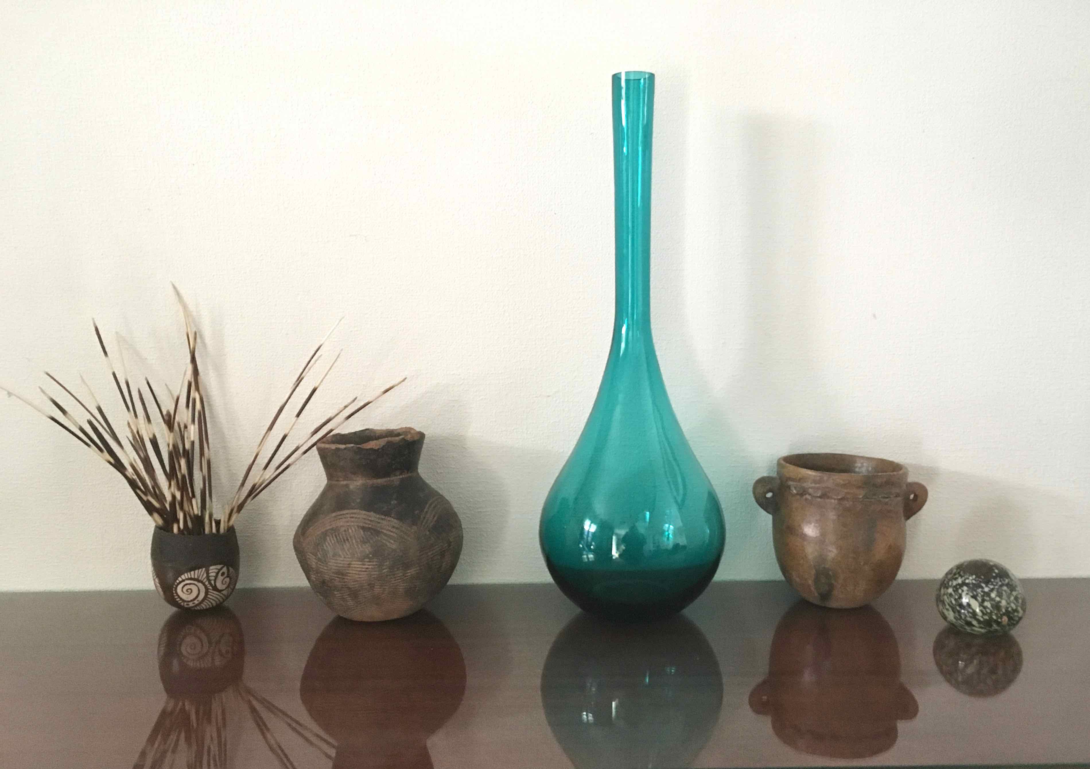 Large blown glass bottle