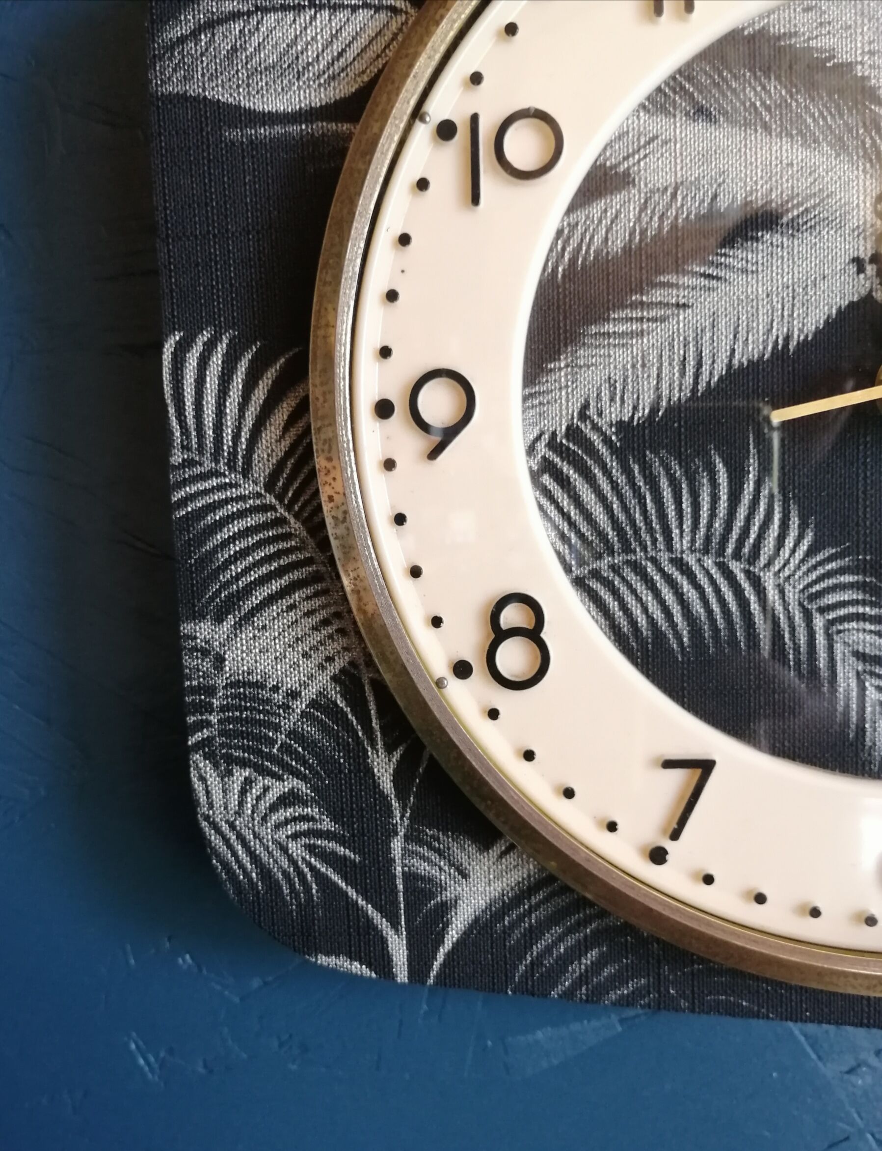 Vintage clock rectangular silent wall clock "palm tree"