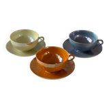 Iridescent fine porcelain teacups