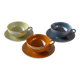 Iridescent fine porcelain teacups