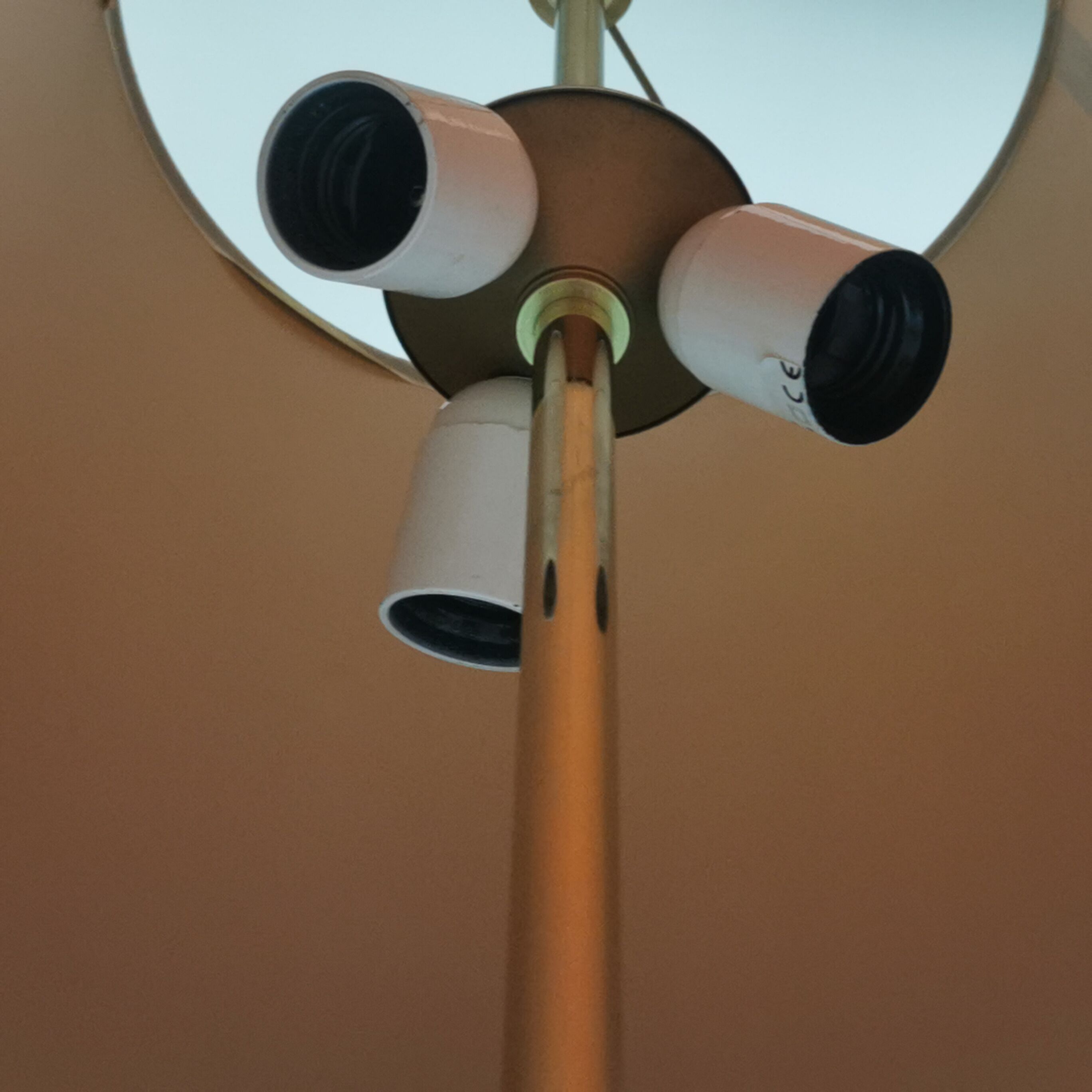 Brass and glass floor lamp