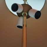 Brass and glass floor lamp