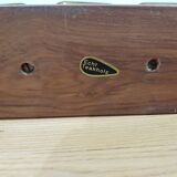 Vintage candle holder Echt Teakholz / teak and brass, 1960s.