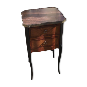 Louis XV Louis XVI style inlaid bedside table