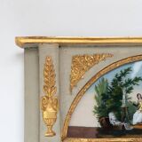 Ancien miroir époque "Restauration" avec peinture sous verre vers 1830