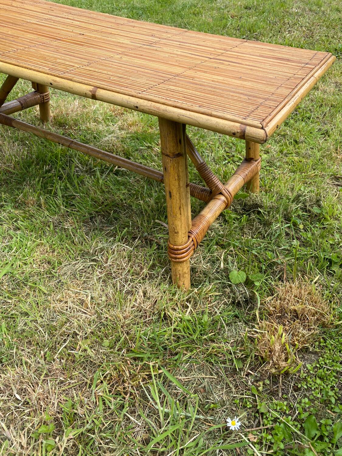 Vintage rattan coffee table