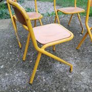 Lot de 4 chaises d'écolier vintage