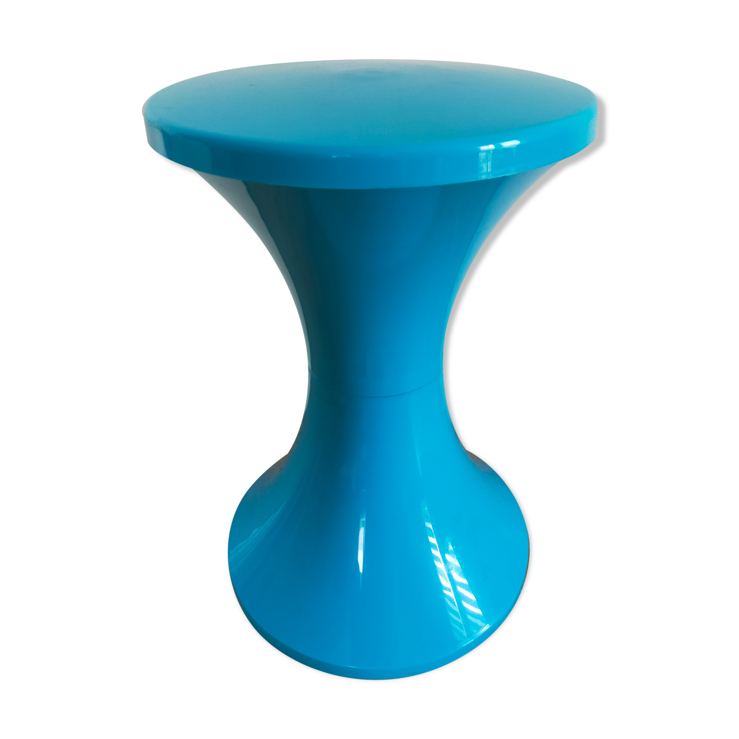 Tam tam stool vintage blue plastic