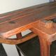 Rustic bench, old folk art, snow sled, Alps.
