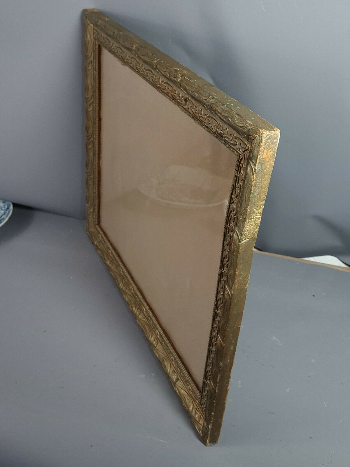 Frame wood & stucco patinated Art Nouveau 58,5x46,5 foliage 50x38,5 cm SB