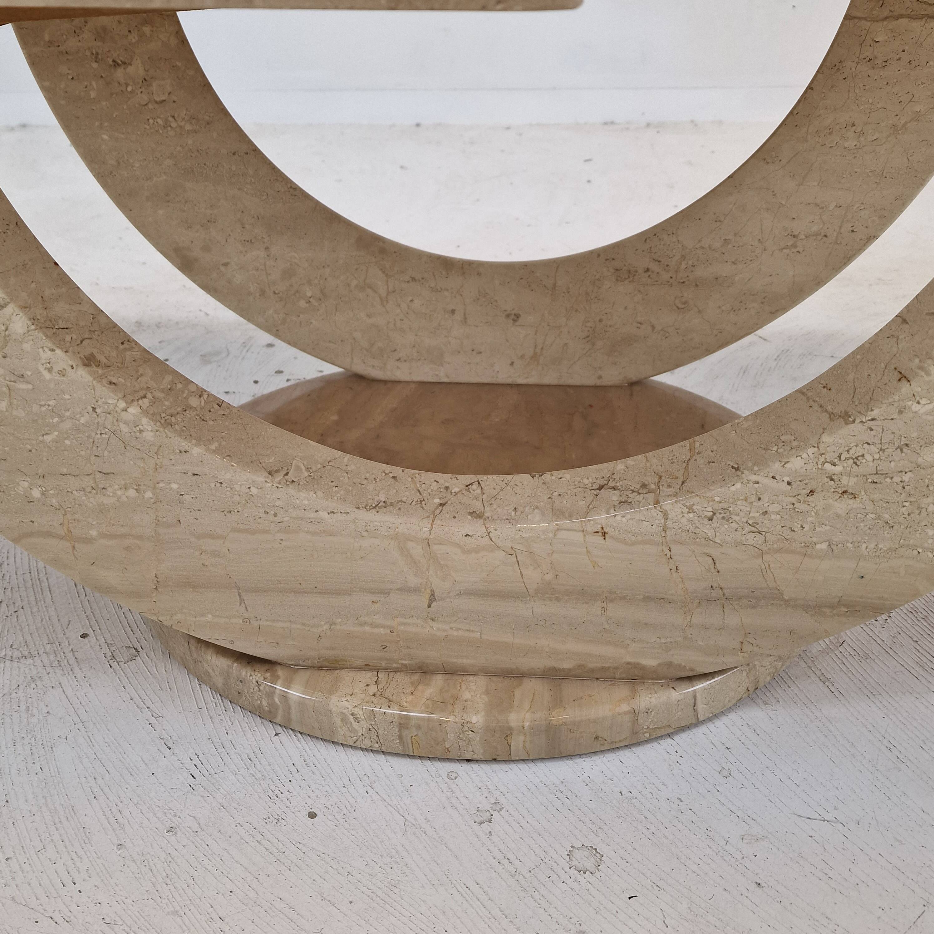 Italian travertine coffee table, 1980s