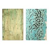 Blue green green wood glazed buffet