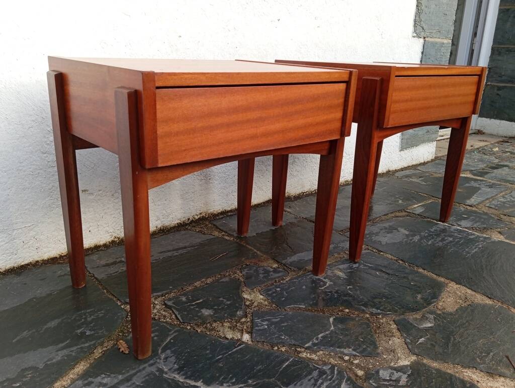 Pair of Scandinavian teak bedside tables