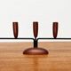 Teak candlestick in mid-century Danish string style, 1960s.
