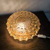 Amber bubble glass round ceiling light Philips 1960