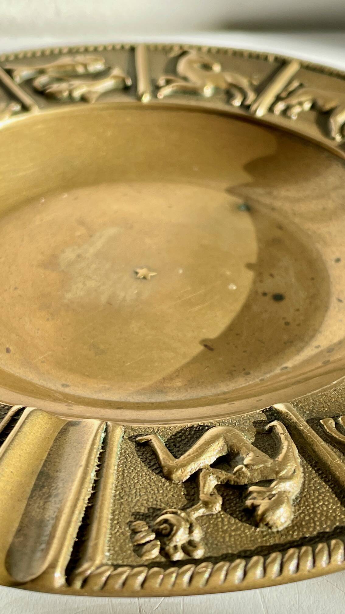 CENDRIER Signes du Zodiaque BRONZE Vintage