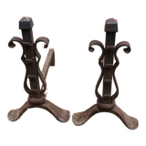 Pair of wrought iron chimney pegs