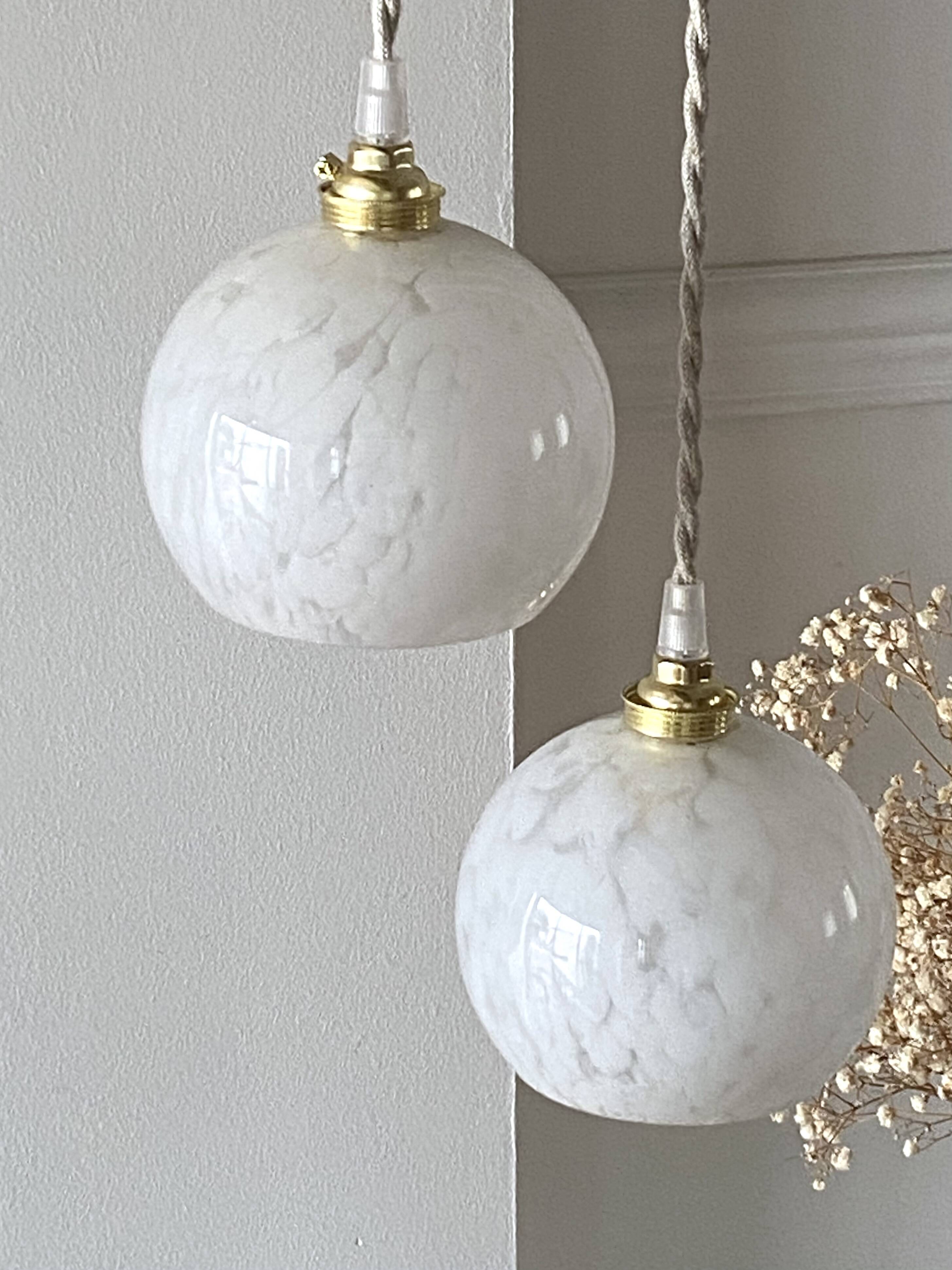 Clichy white glass cascade pendant light