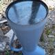Grand Broc in enamelled sheet blue grey vintage spout + handle