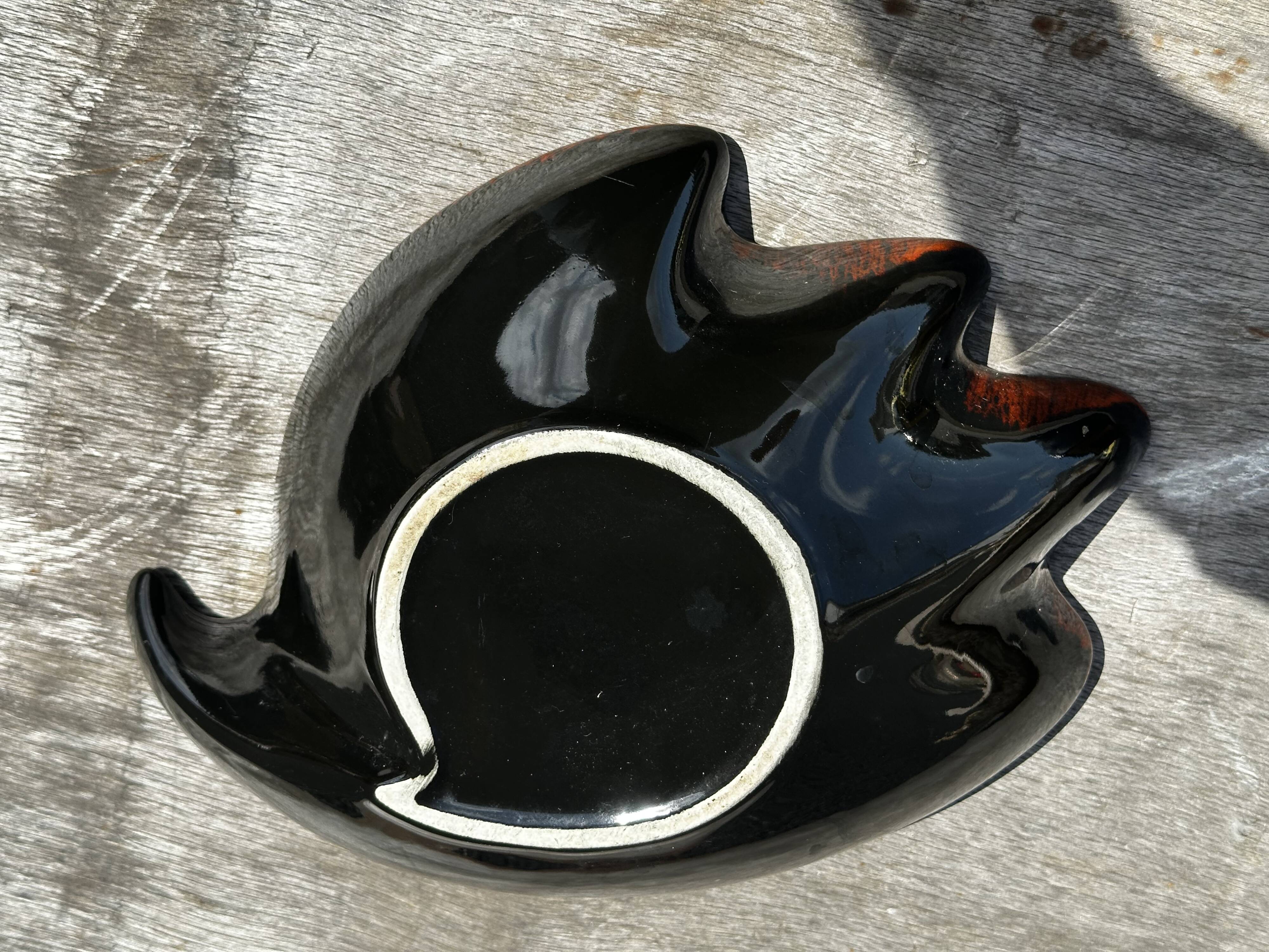 Coupe / Vide Poche - Décor Soleil - Forme Libre - Céramique Elchinger