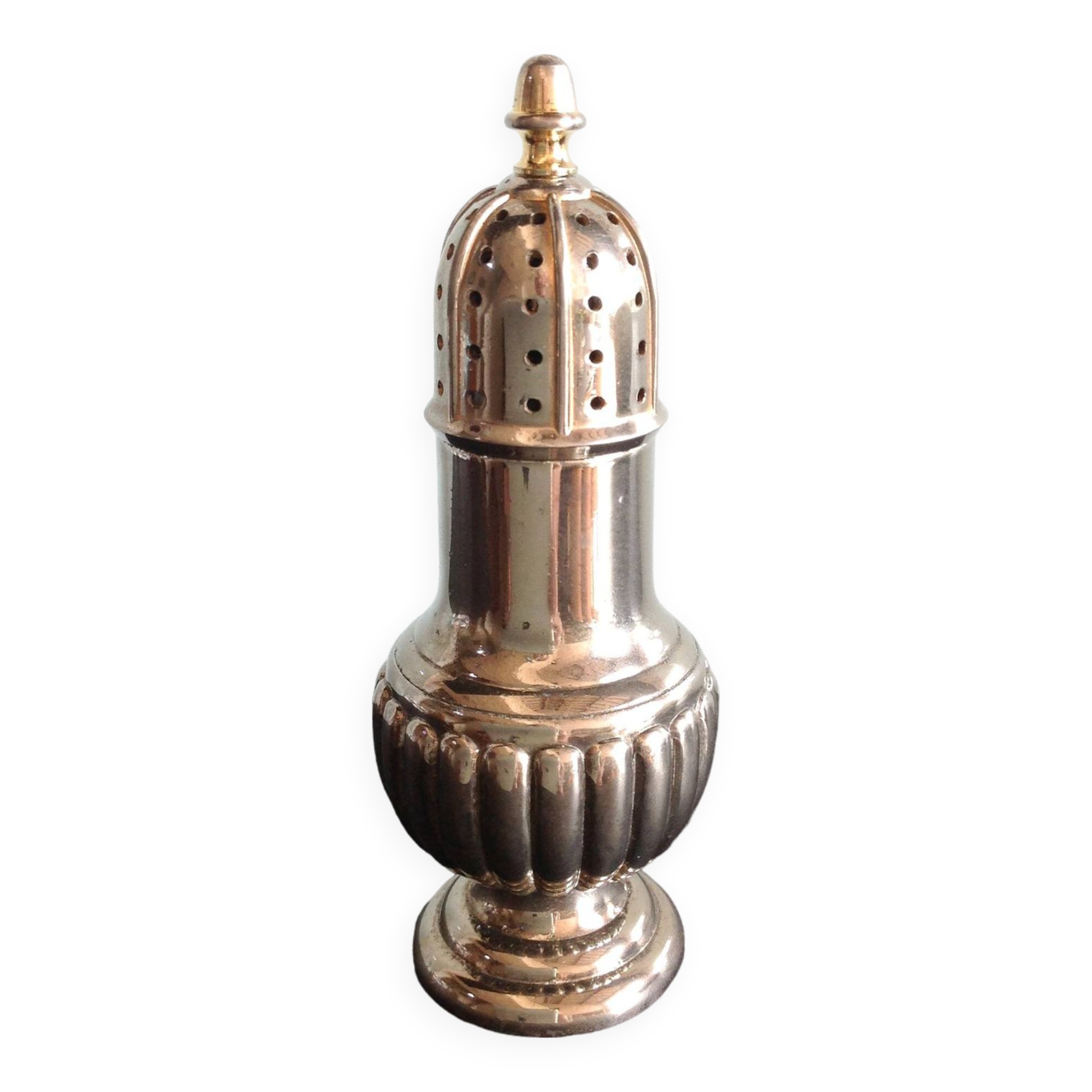 Silver metal salt shaker / 60s-70s