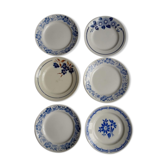 Lot de 6 assiettes dépareillées