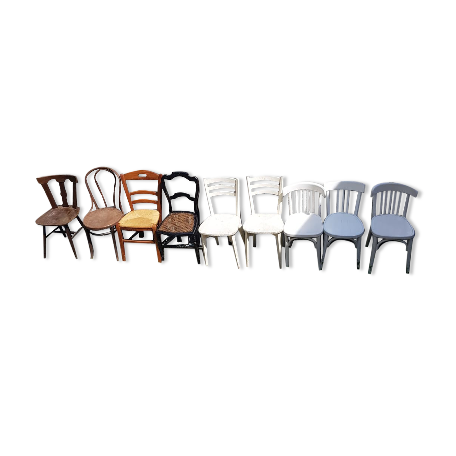 Miscellaneous antique chairs mismatched