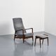 Lounge chair model 829 and ottoman by Gio Ponti for Cassina