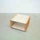 Table basse en travertin et en rotin