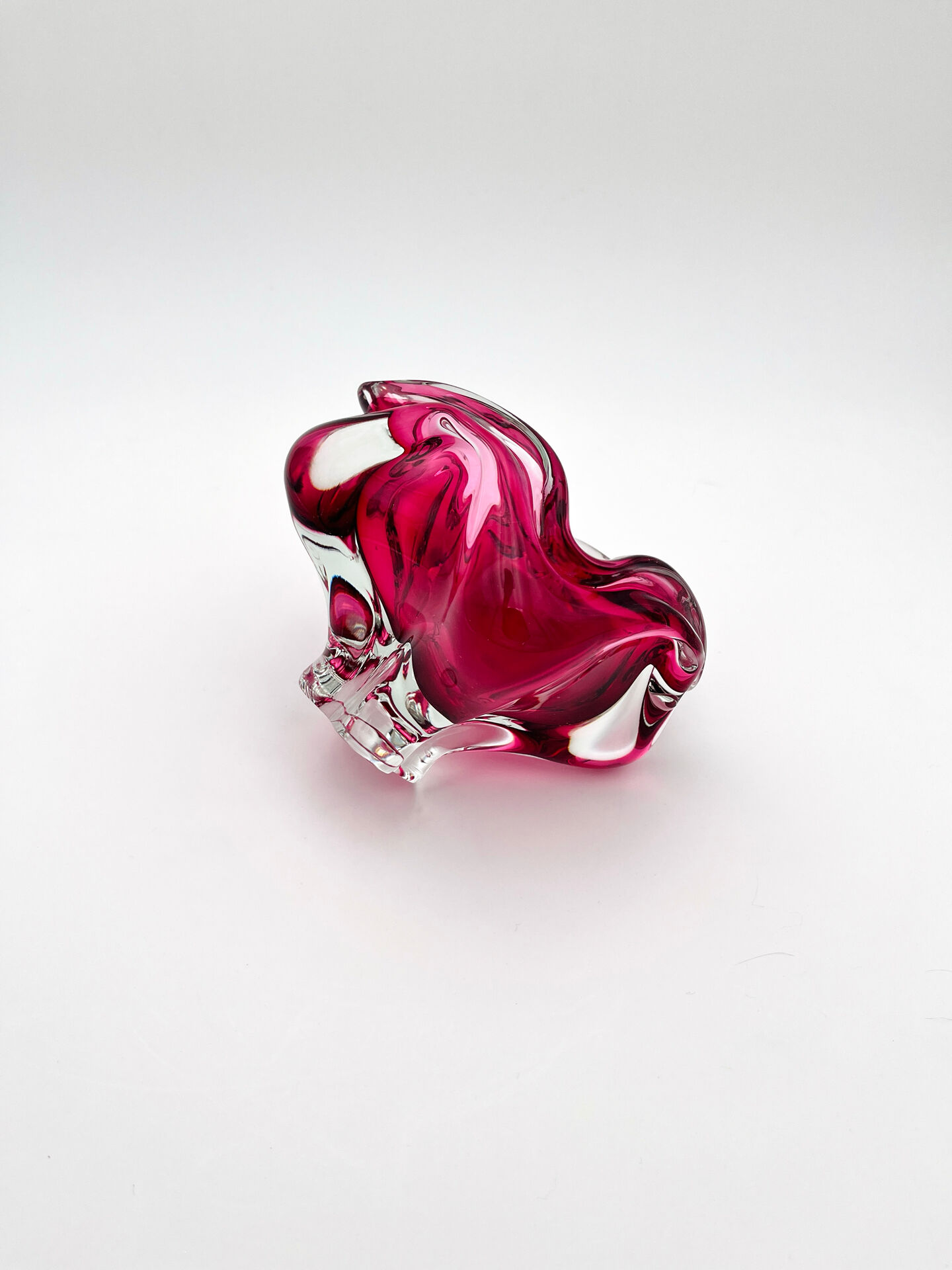 Bowl - Josef Hospodka - Sommerso Bohemian Crystal Pink