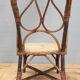 Fauteuil enfant 1890 châtaigner, rotin et velours damassé