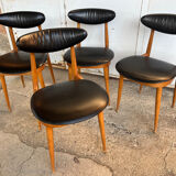 4 chaises Baumann "Licorne" 1966