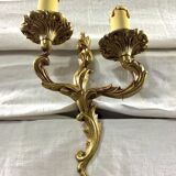 Louis XV style bronze wall lamp with 2 lights