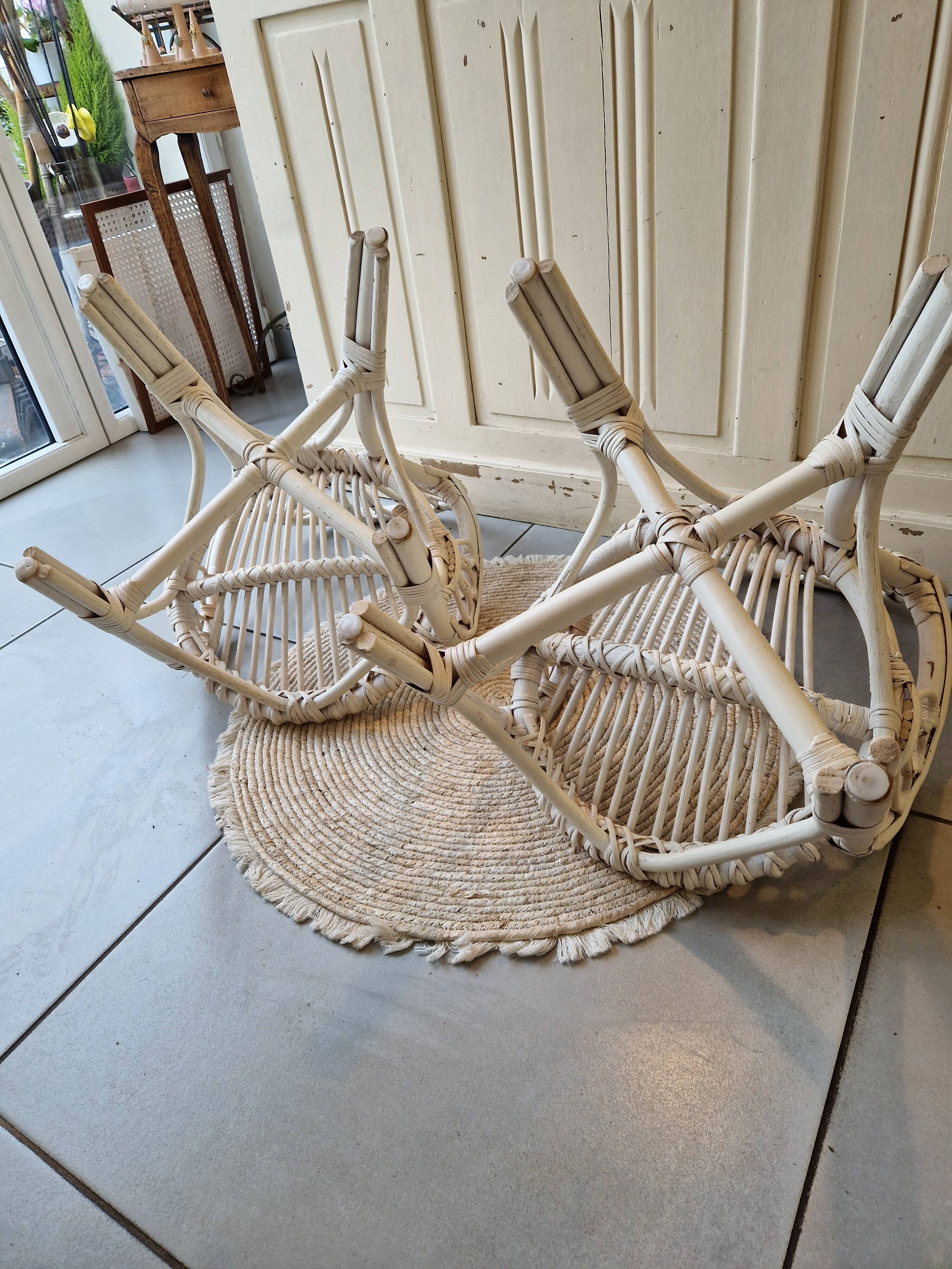 Set of 2 rattan children's chairs