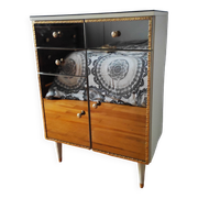 Vintage Italian chest of drawers 1970 in mirrored glass