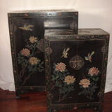 Chinese accent furniture black lacquered dating from 1970