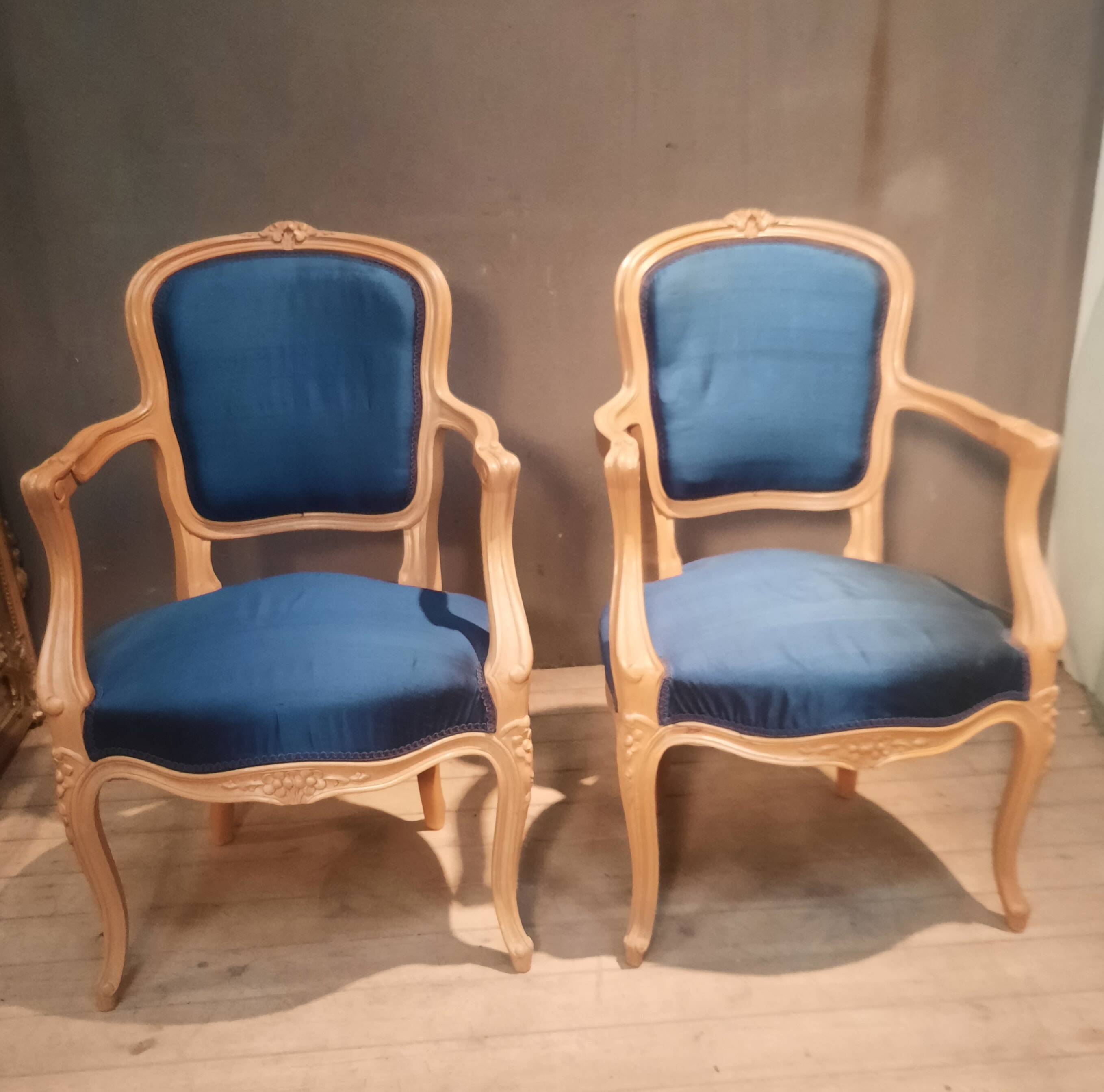 Pair of Louis XV style armchairs