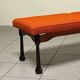 Colourful wooden bench with fabric, 1960s
